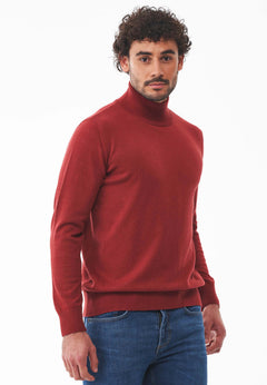 Men's Organic Cotton Turtleneck Sweater Merlot