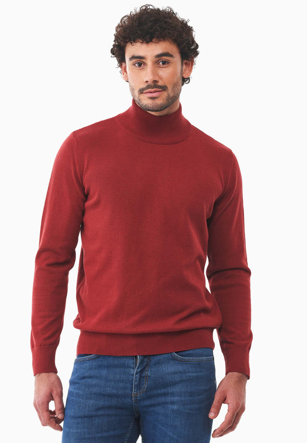 Men's Organic Cotton Turtleneck Sweater Merlot
