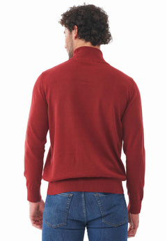 Men's Organic Cotton Turtleneck Sweater Merlot