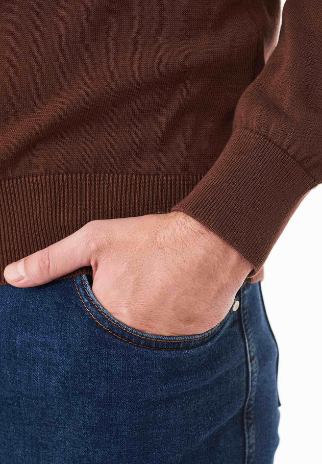 Men's Organic Cotton Turtleneck Sweater Radical Brown