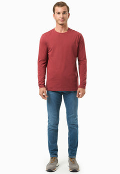 Men's Casual Long-Sleeved T-Shirt Merlot