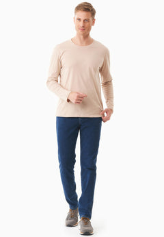 Men's Casual Long-Sleeved T-Shirt Beige