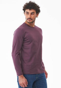 Men's Casual Long-Sleeved T-Shirt Dark Fig