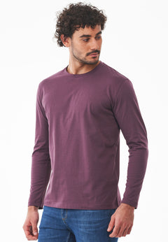 Men's Casual Long-Sleeved T-Shirt Dark Fig