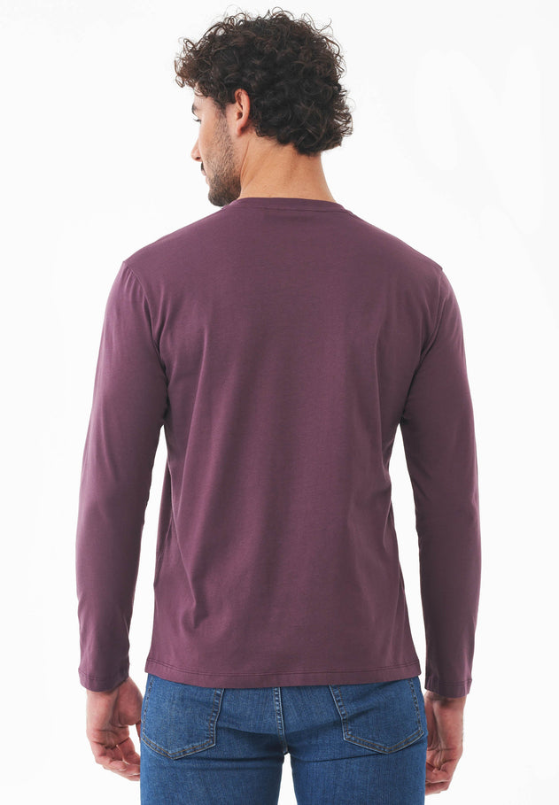 Men's Casual Long-Sleeved T-Shirt Dark Fig