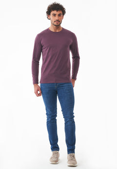 Men's Casual Long-Sleeved T-Shirt Dark Fig