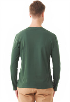 Men's Casual Long-Sleeved T-Shirt Dark Olive