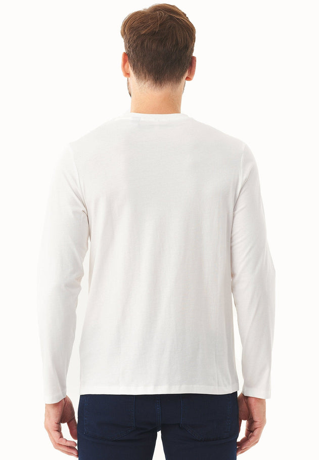 Men's Casual Long-Sleeved T-Shirt Off White