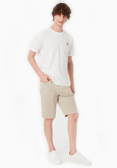 Men's Regular Fit Organic Cotton Shorts Feather Beige