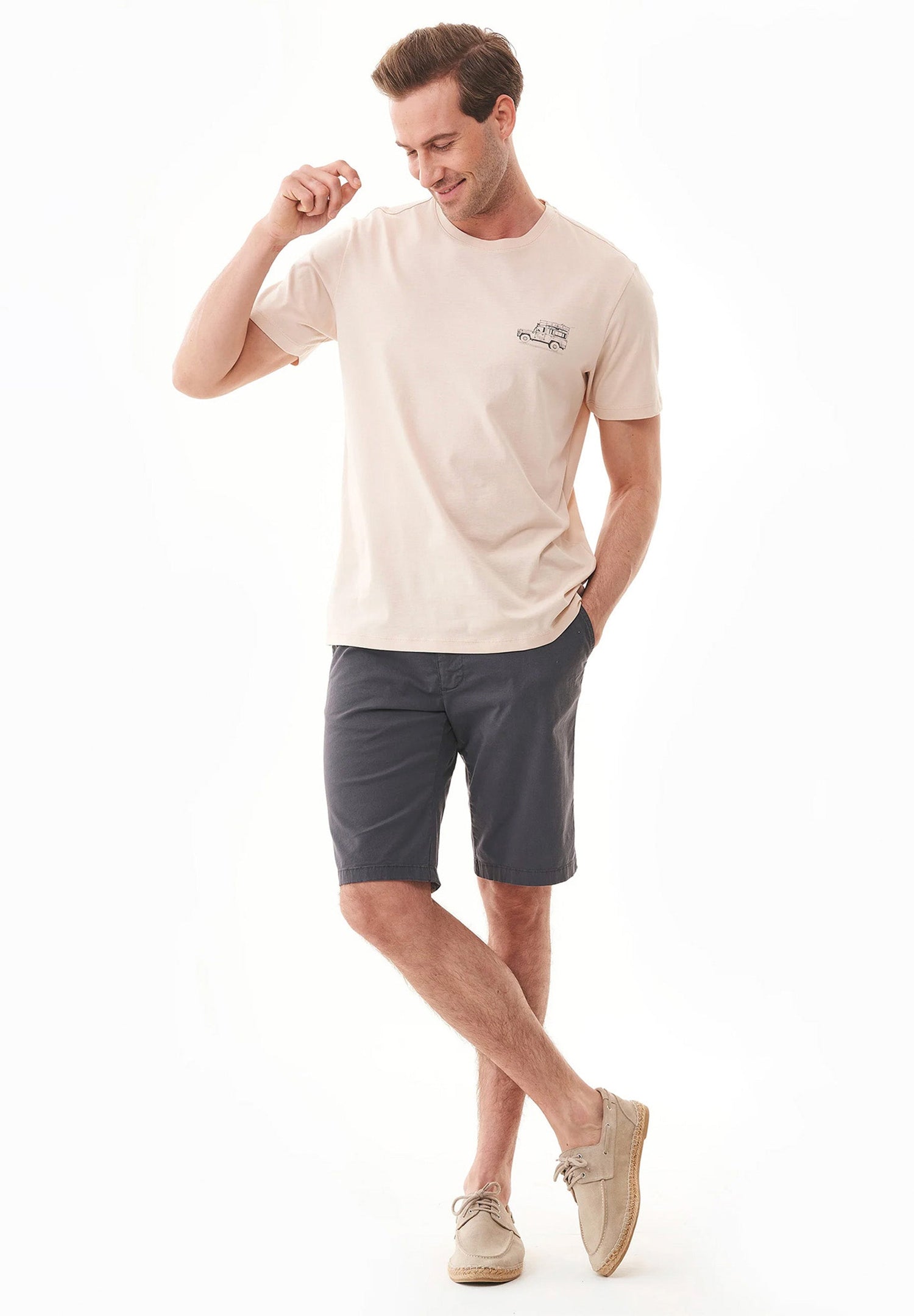 Men's Slim-Fit Organic Cotton Chino Shorts Asphalt