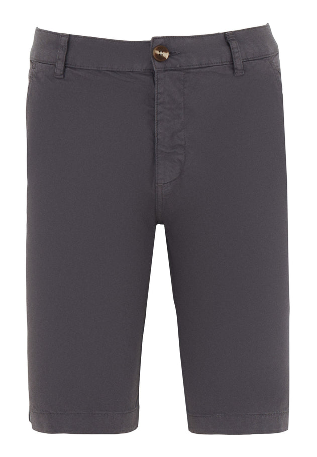 Men's Slim-Fit Organic Cotton Chino Shorts Asphalt