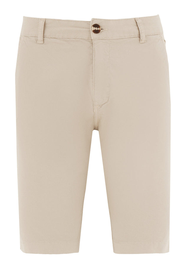 Men's Slim-Fit Organic Cotton Chino Shorts Feather Beige
