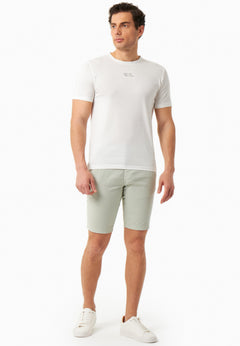 Men's Slim-Fit Organic Cotton Chino Shorts Green Moss