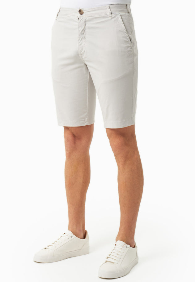 Men's Slim-Fit Organic Cotton Chino Shorts Light Grey
