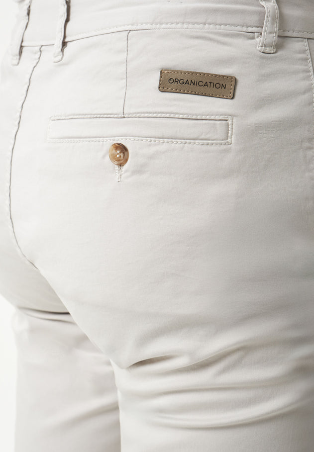 Men's Slim-Fit Organic Cotton Chino Shorts Light Grey