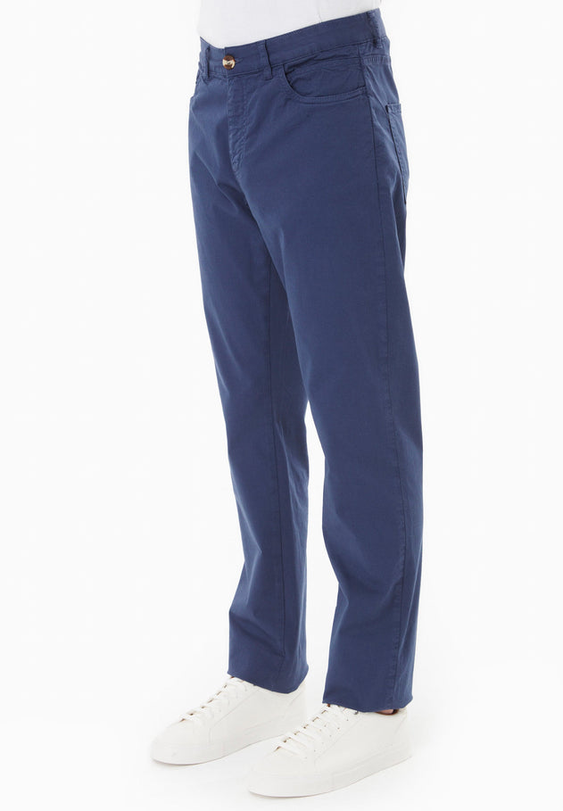 Men's Regular-Fit Organic Cotton Trousers Navy