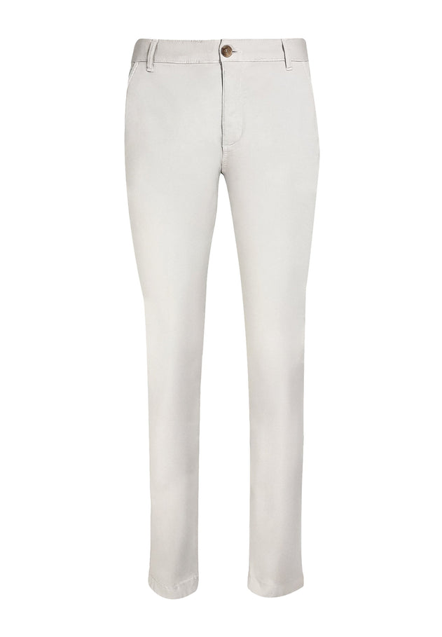 Men's Slim-Fit Organic Cotton Trousers Light Grey