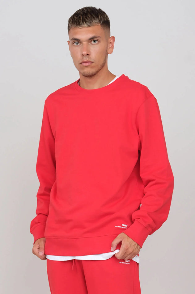 Men's Gauzy Crewneck Sweatshirt Red