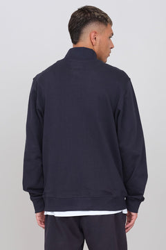 Gauze Sweatshirt With A Zipper Blue