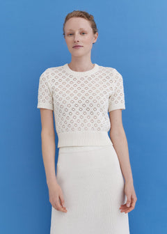 Knitted Cotton Lace Top and Skirt Set Lily