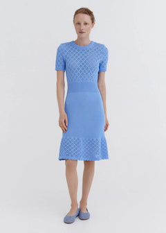 Knitted Cotton Lace Dress Sky