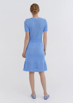 Knitted Cotton Lace Dress Sky