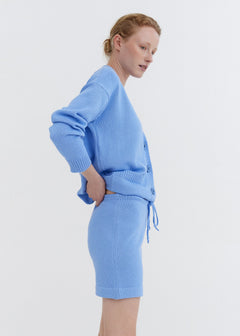 Knitted Cotton Shorts Sky