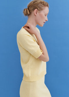 Knitted Cotton Top and Skirt Set Sun