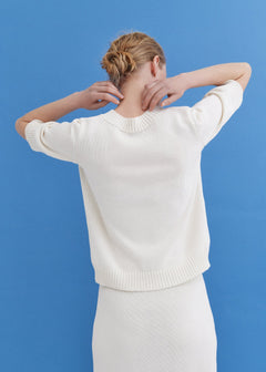 Knitted Cotton Short Sleeve Top Lily