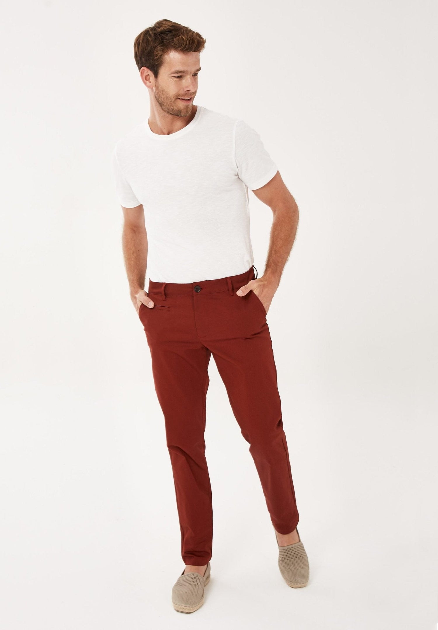 Men's Organic Cotton Chino Pants Hot Chocolate