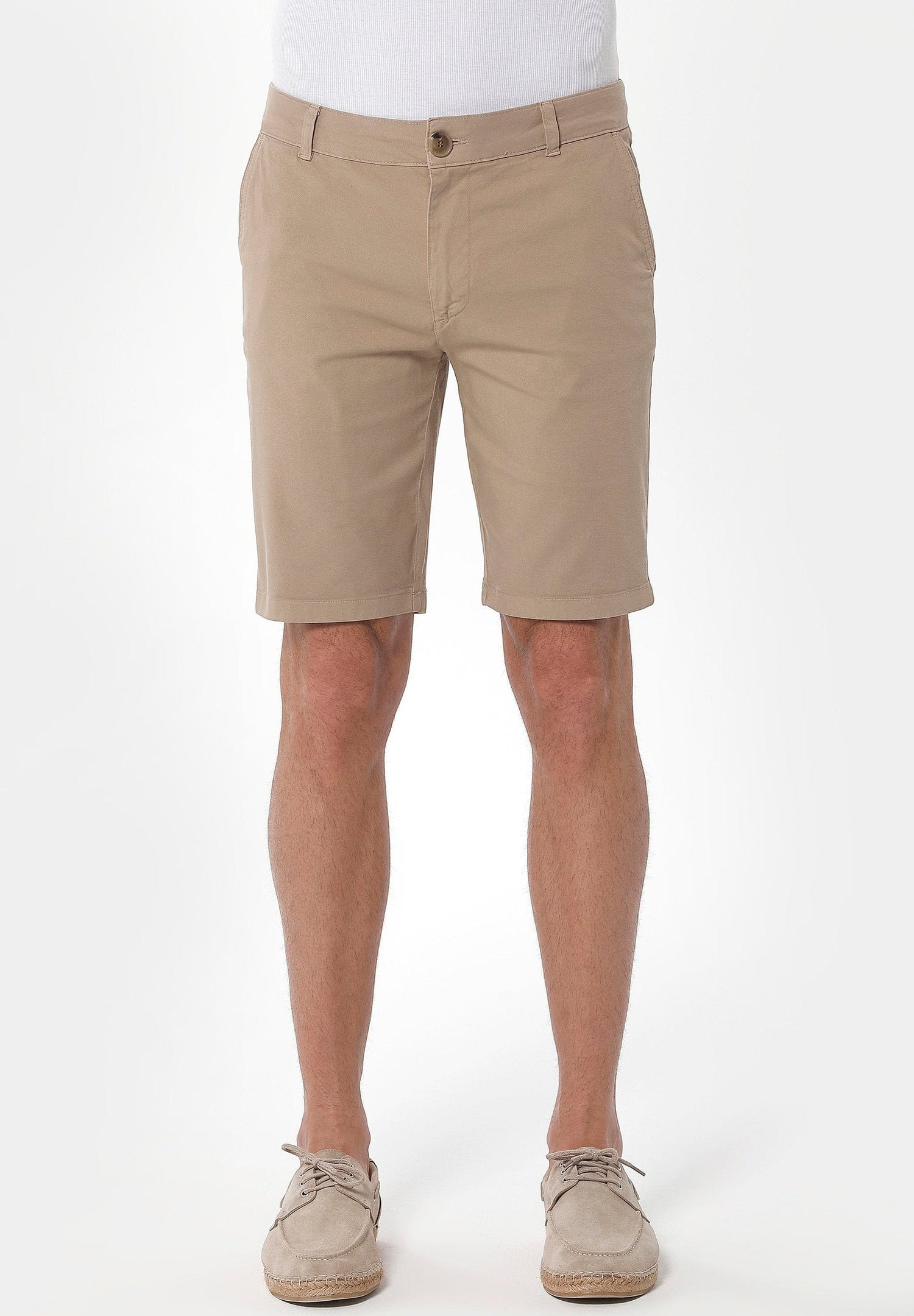 Men's Slim Organic Cotton Chino Shorts Beige