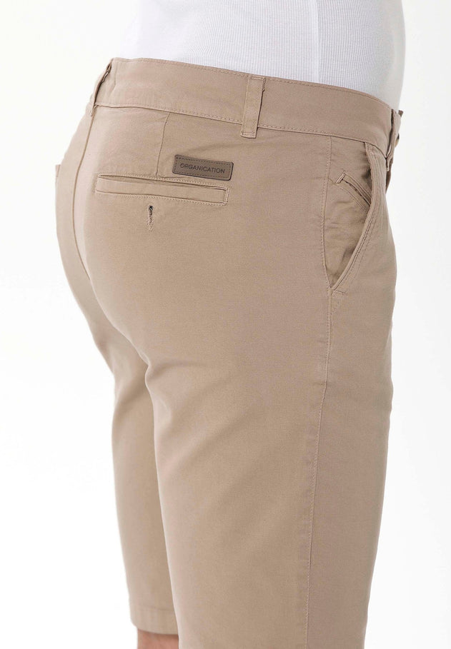 Men's Slim Organic Cotton Chino Shorts Beige