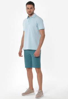 Men's Slim Organic Cotton Chino Shorts Petrol Green