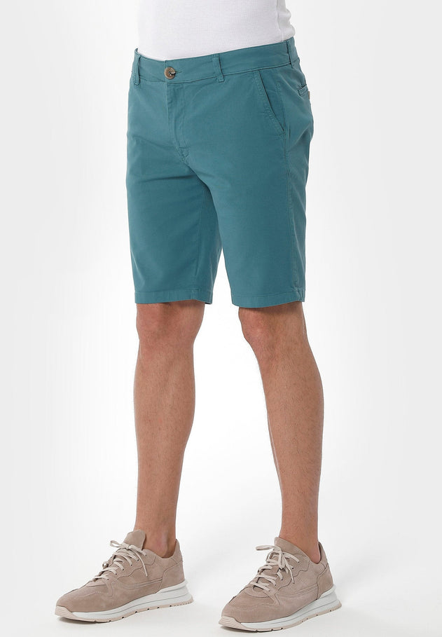 Men's Slim Organic Cotton Chino Shorts Petrol Green