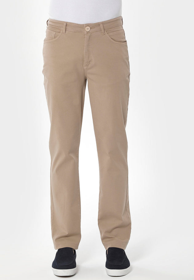 Men's Five-Pocket Organic Cotton Trousers Beige