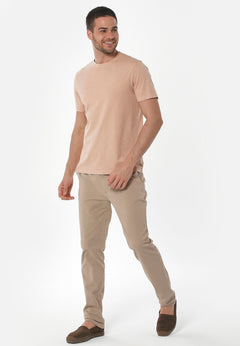 Men's Five-Pocket Organic Cotton Trousers Beige