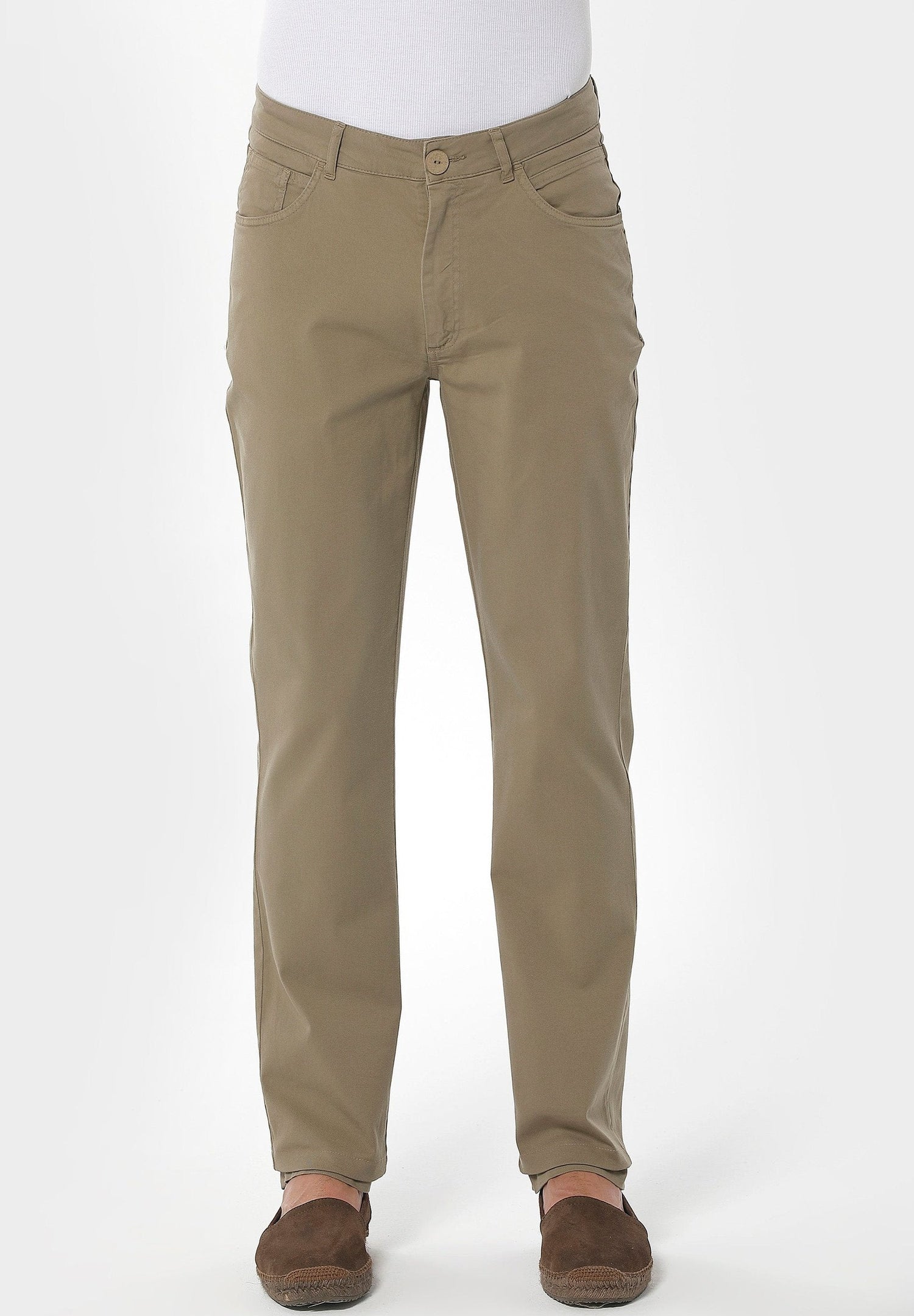 Men's Five-Pocket Organic Cotton Trousers Olive