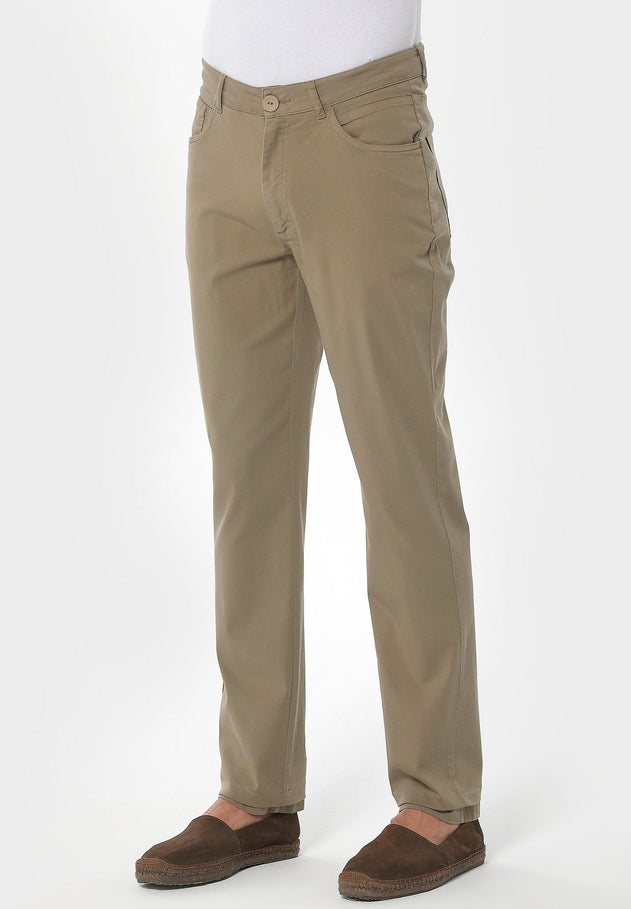 Men's Five-Pocket Organic Cotton Trousers Olive