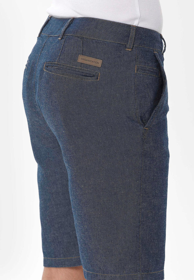 Men's Hemp Blend Denim Shorts Save Blue
