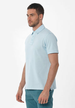 Men's Pique Polo T-Shirt Blue