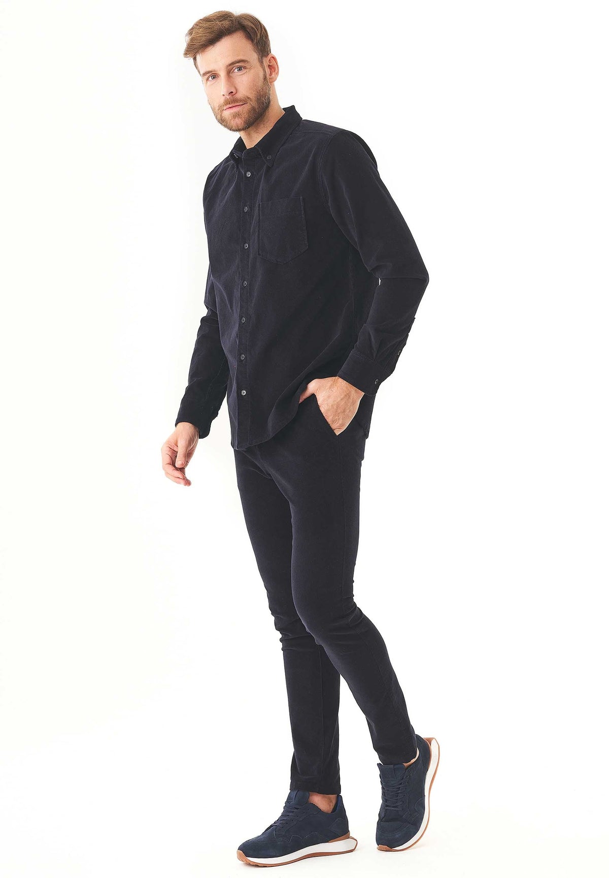 Miesten Vakosamettihousut Dark Navy