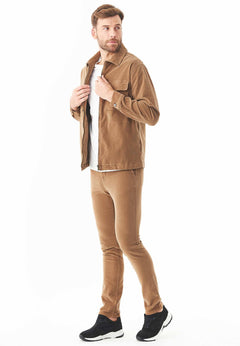 Men's Full Zip Corduroy Overshirt Camel