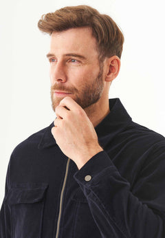Men's Full Zip Corduroy Overshirt Dark Navy