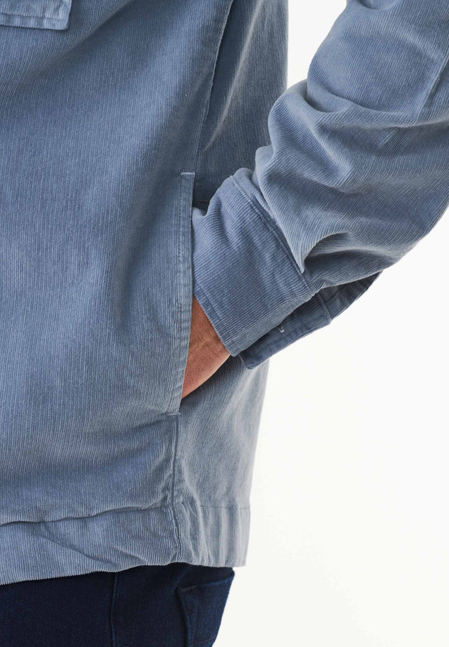 Men's Full Zip Corduroy Overshirt Dusty Blue