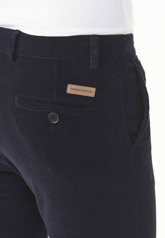 Men's Slim Fit Corduroy Trousers Dark Navy