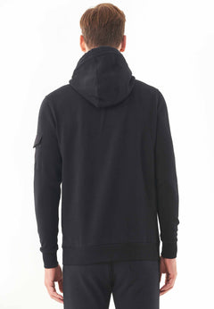 Men's Soft Touch Hoodie With Sleeve Pocket Black