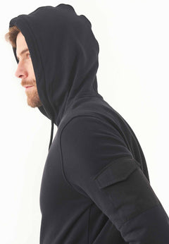 Men's Soft Touch Hoodie With Sleeve Pocket Black