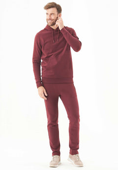 Men's Soft Touch Hoodie With Sleeve Pocket Bordeaux