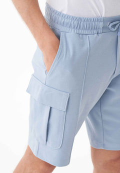 Men's Piqué Cargo Sweatshorts Ice Blue