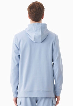 Men's Organic Cotton Pique Hoodie Ice Blue